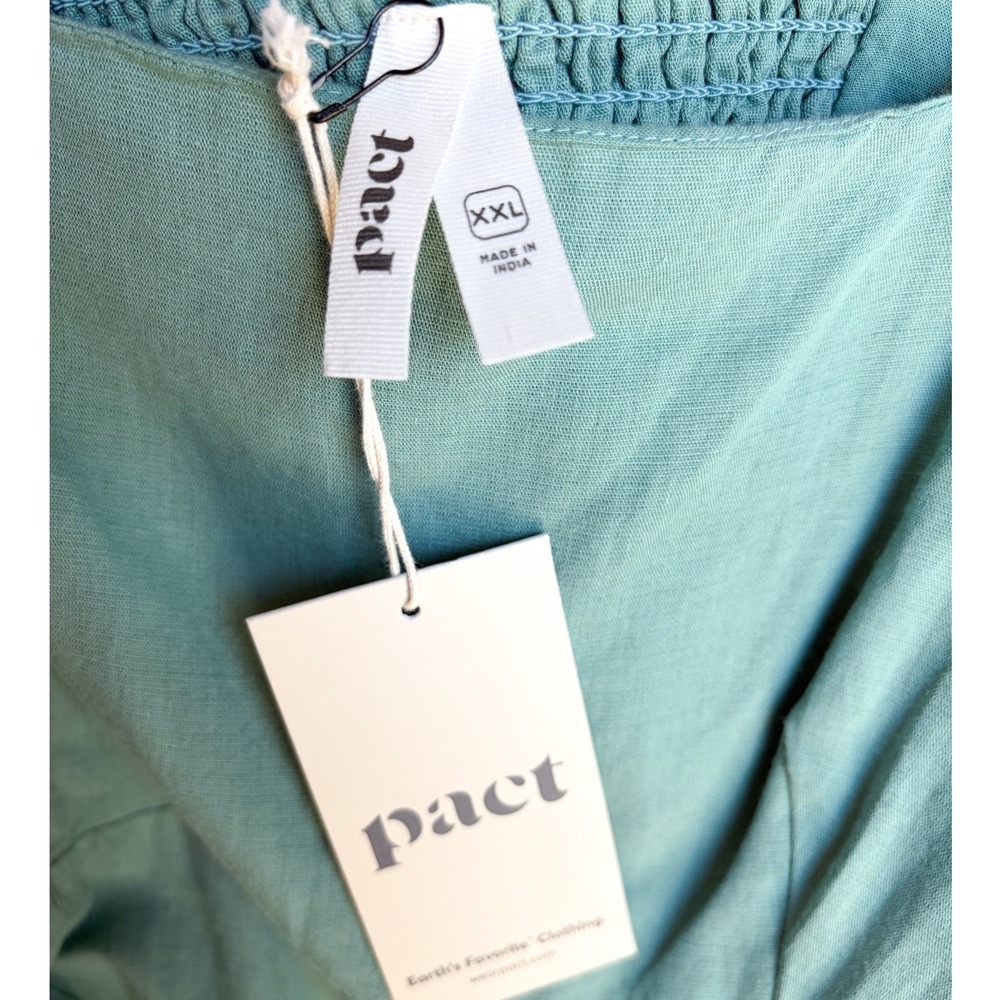 Pact Organic Cotton Linen Blend Maxi Sundress Seafoam Green XXL NWT - Picture 3 of 5